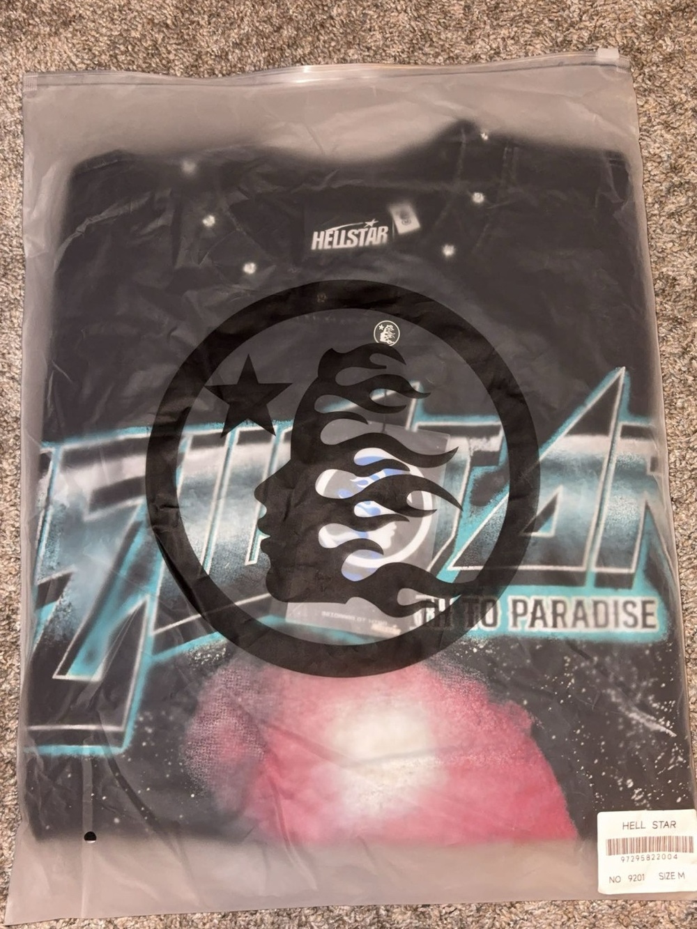 Men’s Black Graphic Tee - Paradise Print